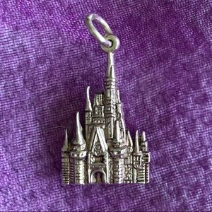Silver Disney castle charm